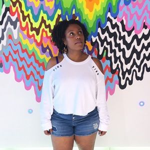 Victoria’s Secret Cold Shoulder Crop Sweatshirt